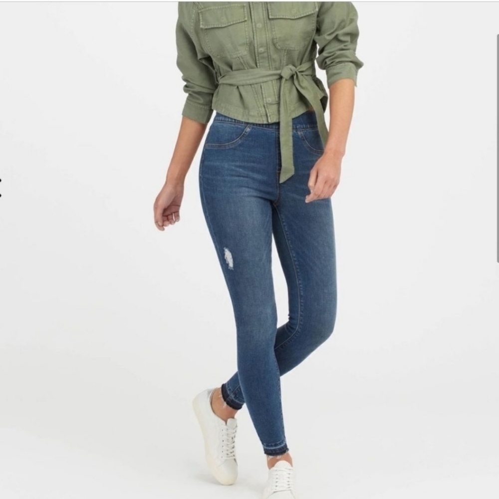 Spanx Pull-on Ankle Skinny Jeans Size XL Euc - Picture 3 of 9
